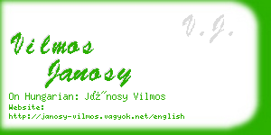 vilmos janosy business card